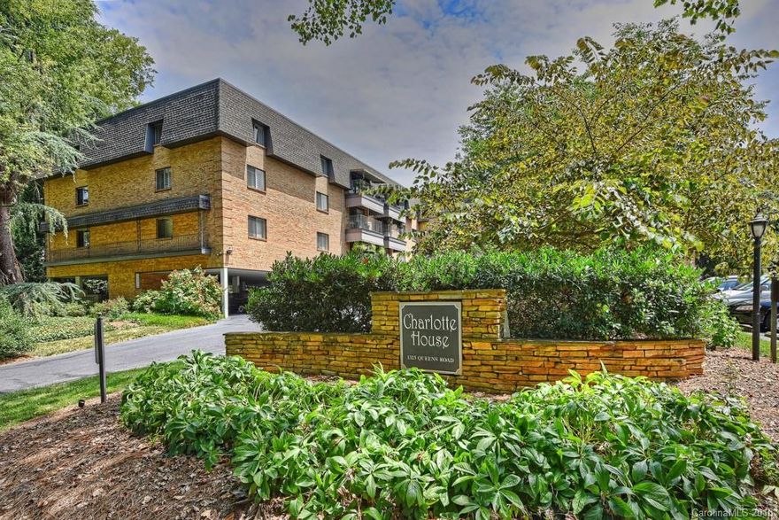 Fully renovated condo overlooking the pool and courtyard in the heart of Myers Park.  Kitchen features granite, stainless, white cabinets, tile floor and backsplash.  Bright, open floorplan with private balcony.  Both baths nicely updated - glass enclosed shower. Just a few minutes from Uptown - walk to Manor Theatre, restaurants, shopping & more.  Great value in an excellent location! HOA dues include heat, AC, hot water, water/sewer, basic cable plus pool, club room, courtyard & parking.