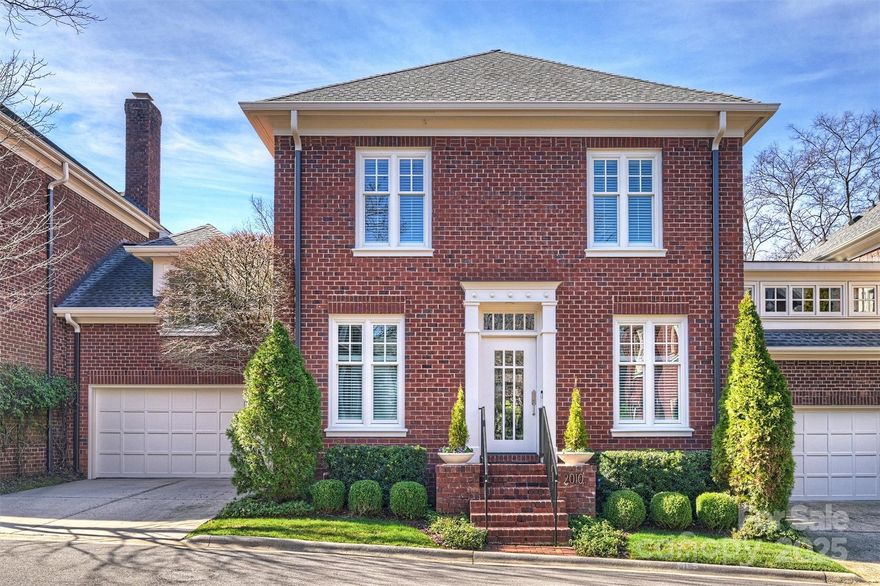 Beautifully Renovated Townhome in Prime Location! This stunning home has been extensively upgraded since 2016, including new windows, roof, gutters, HVAC (2 systems), irrigation, security system, landscape lighting, refinished wood floors, a new marble fireplace mantle from France, and more. The chef’s kitchen features white cabinetry, a farmhouse sink, Thermador appliances, and a Bosch microwave. The open-concept living area flows seamlessly into a private bluestone courtyard with a brick privacy wall. Upstairs, the luxurious primary suite boasts marble finishes, a jetted tub, a separate shower, and custom closets. Additional highlights include remote thermostats, fiber optic internet, new interior doors and streamlined built-ins. Nestled in a charming community, steps from Freedom Park, Dilworth dining, Myers Park Booty Loop, and minutes from Uptown. A rare find blending modern upgrades with an unbeatable location.