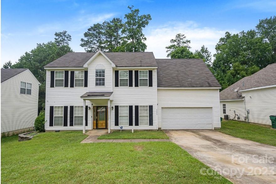 Welcome Home!! This charming traditional home awaits you in the Reedy Creek Plantation community. Natural light that adorns this two- story ,4 bedroom, 2.5 bath home. Two story foyer, formal dining room along with living room/ office space. The eat in kitchen that opens to the family room with fireplace features granite countertops, ample cabinets and laundry closet. Large main bedroom features tray ceiling, spa-like bath with separate tub and shower and dual sinks. Three additional secondary bedrooms with a full-size bath. Add a little TLC and make this home yours to enjoy. Close to UNCC, major shopping and dining. Great family and friendly neighborhood. Sold As-Is.