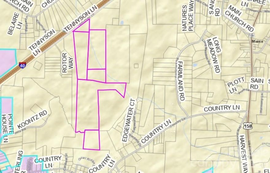 Spectacular Location for this 146 Acre Tract! Visible from I-40, Good Road Frontage 865.38' off Tennyson Lane. This property consists of six parcels totaling approximately 146 acres. It is Zoned RA and is currently under Forestry and Farm Tax Deferment.  This would make a great 3-5 acre tract subdivision (subject to zoning approval) Or a place to start your own farm! It includes a creek and is partially Wooded and partially cleared land, some fencing.