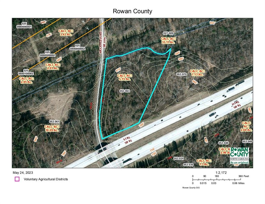 High visibility parcel on I85 at McCanless Rd. Approximately 450 feet on I85 and over 600' on McCanless Road. Located in East Spencer ETJ. East Spencer is positioned to be very cooperative and helpful to develop this property. Gas & sewer lines already on McCanless Road; water available through Rowan/Salisbury Utilities.