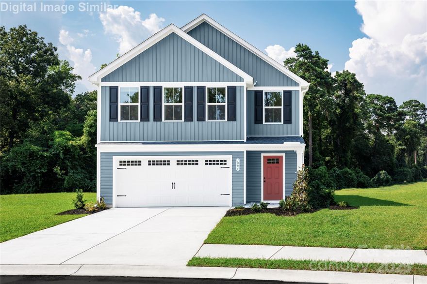 Price just reduced! Don’t miss this incredible opportunity to own a beautiful home at a great value. SPEC - CURRENT MODEL HOME-INVESTORS WELCOME! Your dream home in the area's most affordable community, with included lawn care! One mile from I-85, you'll have easy access to the University Area, Concord, Kannapolis, & Uptown. Charming small-town living with local restaurants, shops, a farmers' market, and more. This tree-lined community has sidewalk-lined streets, common areas, a playground, and a dog park. 4 beds/2.5 baths and Loft or optional 5th bedroom, ensuring comfort for everyone. The primary bathroom has a framed shower door and dual vanity. The open-concept main level has great room LED light package, LVP flooring throughout, a flex space perfect for an office/playroom, a kitchen with quartz countertops and stainless steel appliances. Laundry with washer and dryer. Four Ceiling fan rough in with lights. TV Prewire-(2) HDMI cables,(1) Internet cable & electrical outlet. The large 10x12 backyard patio is perfect for playtime, hangouts, or barbecues. HIGHLIGHTED  FEATURES:  LVP in bath #1, primary bath and laundry. Optional covered rear porch! Large Corner Lot! Over $15 K of Beautiful Options! Run... Don't Walk to make this Home YOURS! Photos for Illustrative Purposes Only. Home is completed.