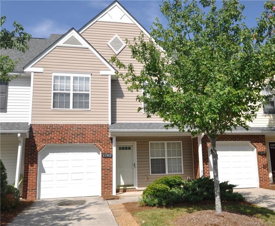 Pretty townhome in Ballantyne. Living room and dining room, plus 2 story great room with gas log fireplace. Large bedrooms and loft with extra closet space. One car attached garage. Master suite has walk in closet, dual sinks, and large garden tub. This is a great unit! It's just across from the community pool which makes it super convenient for a dip in the pool. You will love this place!