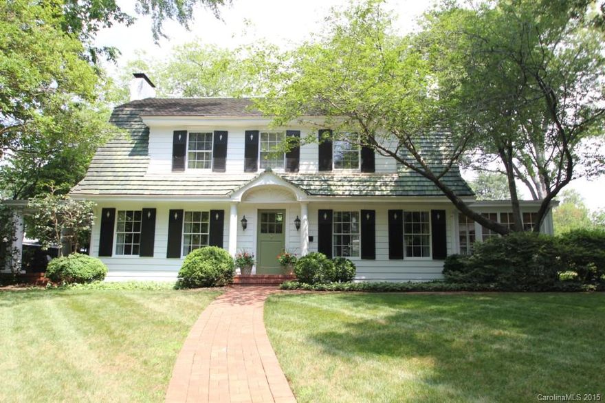 This beautiful 1920's home in the hub of Myers Park is full of character and history. A Bobby McAlpine renovation preserved the ageless beauty and grand formals,while also creating modern amenities.The Master Suite is on the first floor,while 3 add. bedrooms and a sitting room (5th bedroom) are up.The brick floored family room opens to a beautiful side porch,perfect for entertaining.Located in a neighborhood of multimillion dollar homes,954 Granville Road is a smart purchase for the savvy buyer.