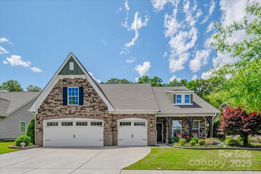 Beautifully upgraded home on a private, tree-lined lot in the sought-after Tree Tops community! A true focal point is the 22'x12' climate-controlled sunroom—perfect for year-round enjoyment with peaceful views of the wooded backyard. The exterior was freshly painted in May 2025 and is complemented by custom landscaping, a paver patio, and a dedicated grill pad. Inside, you'll find Mohawk laminate floors, new tile in the full baths, and 4" plantation shutters throughout. The gourmet kitchen features custom drawers and pullouts, a new fridge (2024), and an island with seating and prep space. The spacious owner’s suite offers a luxurious walk-in shower, and the garage includes convenient overhead storage. Enjoy resort-style amenities: clubhouse, fitness center, pool, tennis, pickleball, bocce, dog park, lake, trails, amphitheater, and the Village Cabins with arts, crafts, and more. Truly move-in ready!