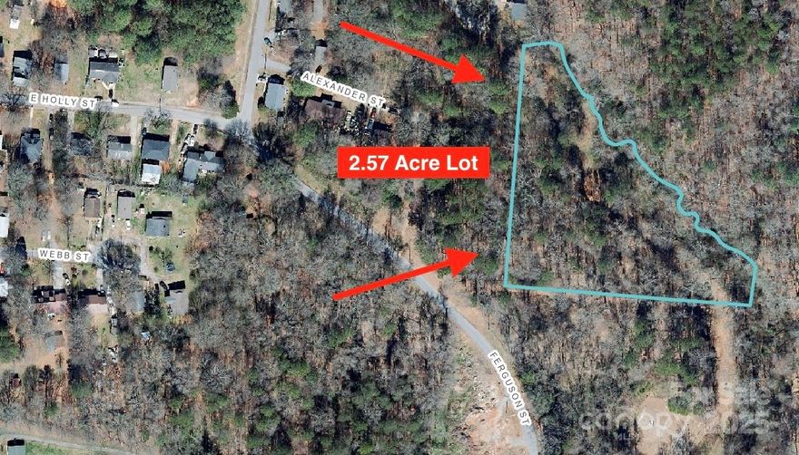 Residential lot in Dallas, NC — 2.57 acres. Great spot to build or hold for future investment! No HOA.  City water & sewer available (tap fees required). Please contact Town of Dallas regarding water/sewer availability. Buyer's agent to confirm water/sewer tap-in and restrictions per city.