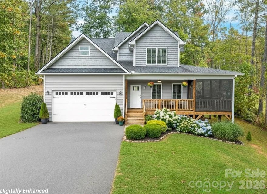 139 Clay Street in Fairview, NC  sits at the very peak of Majestic Oaks subdivision w/gorgeous mountain & sunset views. This 3 bed/3 bath custom built home sits on just over .52 acres. 
Just a small enclave of homes w/friendly neighbors, easy access to 2 main grocery stores, restaurants, breweries, the local post office, & the Blue Ridge Parkway/Mountain to Sea trail.
Only 15 minutes to downtown Asheville & just over the mountain from Lake Lure, this home sits centrally to outdoor activities, like hiking & finding a waterfall to swim in. 
Fairview is a small community just outside of Asheville w/ breweries & local favorites, like Hickory Nut Gap Farm store, where you can get grass fed meats and local fare. Just down the road is Flying Cloud Farm stand w/ organic produce or pick your own bouquet of flowers. You could even walk to a local restaurant, pub, pharmacy, market & dog grooming. 
Watch the clouds settle over the mountain top while you sit on your covered front porch & enjoy a glass of wine watching the sunset over the mountain OR cozy up with a hot cup of coffee & enjoy your screen porch on a cool mountain morning!
All the custom stuff you want: quartz & granite kitchen countertops, cast-iron farm sink, custom mountain/bear themed stained glass cabinet windows created by local artist, Alan Hargraves, 5 burner gas oven/range, crystal chandelier lighting throughout home, & a jetted tub in primary bath, along with a luxurious walk in shower. The seller has spared no expense by having Carolina closets complete all bedroom closets in the home and the sellers have installed custom-made plantation blinds throughout the home, even in the garage.The walk in attic flex space can be finished for add'l square footage. This area would make a great game room or workout space...THIS HOME HAS IT ALL!   https://youtu.be/8zmS6xcZnSE