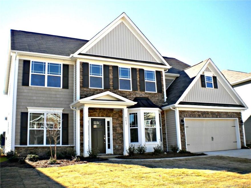 Fieldstone plan. Just getting started on this one. Beautiful plan with balanced formal areas just inside the front door. 2 Story Foyer. Very open Gourmet Island Kitchen and Family with Fireplace. Granite throughout the house. Wonderful hardwoods. Gas cooktop and double Ovens. Bedroom and full Bath down. Bedrooms and Media Room upstairs. Level backyard. Representative photos for now.