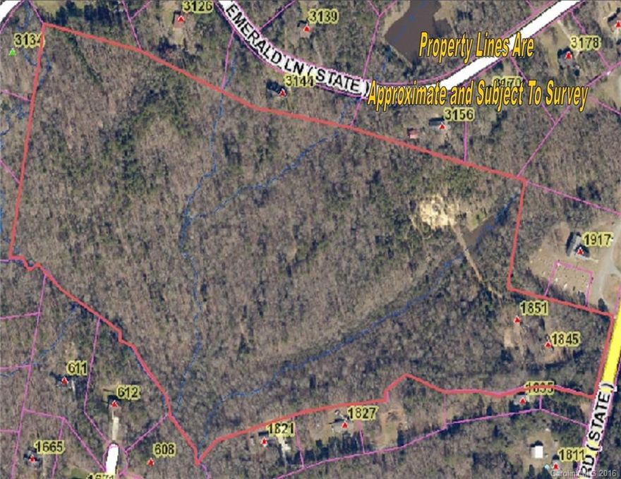 Land in a great location to Rock Hill, Charlotte, and I-77.  This property is located within 10 min of I-77 and shopping/restaurants.  This land is mostly wooded with a mixture of hardwoods and pines.  There is a small pond and a creek on the property.  The land has a nice rolling topo and offers several very nice build sites.  The land can also be split into 2 tracts so 2 homes could be built.