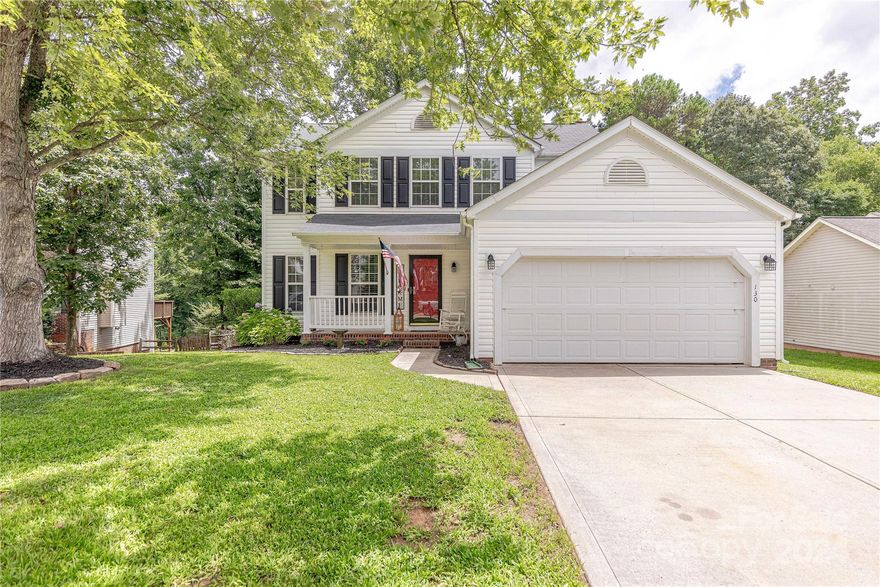Adorable culdesac home in the desirable Mooresville community of Glynwater. The updated iron spindles on the stairwell welcome you into the entryway and highlight the new laminate flooring and baseboards throughout the main level. The kitchen features refinished countertops, tile backsplash, quartz countertops and Kitchenaid appliances. Front room currently used as a playroom is perfect for a dining or flex space.  The second floor showcases newer carpet, a primary bedroom with ensuite bathroom and 3 additional bedrooms with a guest bathroom. The spacious fenced yard is perfect for entertainment, relaxation or play.  In addition to the beautiful cosmetic updates, the furnace was replaced in 2022. The lower school is divided; Grades K - 2 are districted to South Elementary and 3 - 5 are Mooresville Intermediate.