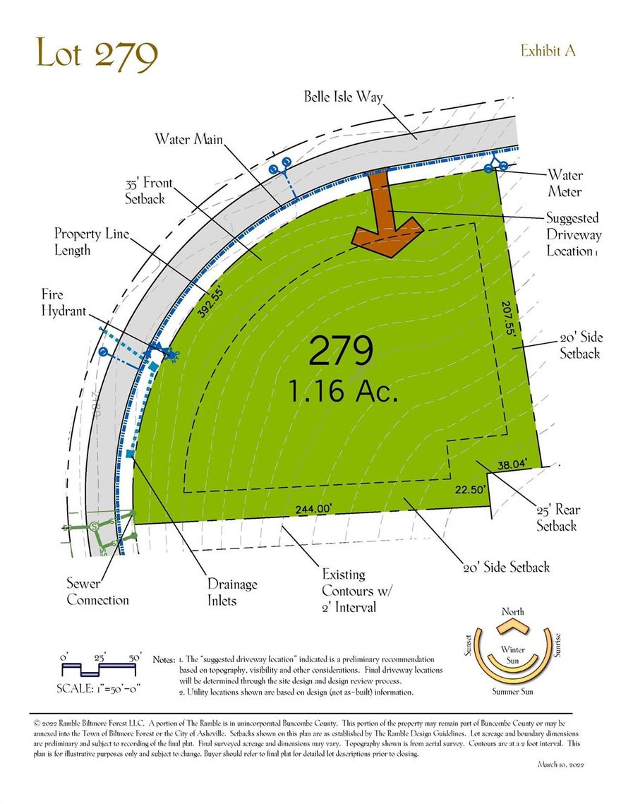 Estate sized home site in one of the newest and most private sections of the Ramble Biltmore Forest, a gated community on pristine property that was formerly part of the Biltmore Estate®, this homesite is conveniently located in the middle portion- making it a short distance to the Living Well Center.  The Ramble offers homesites in a community that focuses on high levels of architectural detail to those who appreciate not only fine homes, but a lovely home setting in a natural wooded environment.  Community amenities include miles of hiking trails, parks, Living Well Center complete with outdoor heated saline swimming pool, tennis, bocci and pickleball courts, fitness center and more.  Also available as a lot/home package (ML#  3937285).  Builder desires to build your custom dream home on an extremely easy building site.  US Postal Service mail to be delivered to a cluster box in the parking lot of the Living Well Center.