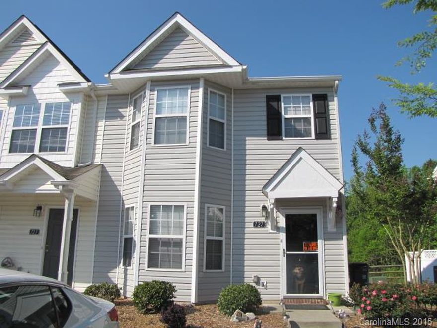 This town home offers a great location near I-77, I-485, and shopping, dining and entertainment at Carolina Place Mall! This end unit features bay windows, vaulted ceilings, a living room-dining room with a fireplace, and a kitchen with gas cooking and an island. Sliding doors access the rear patio with an exterior storage closet. Upstairs are two master suites with private baths -- perfect for roommates! This home has lots of storage throughout, including walk-in closets and a laundry room.