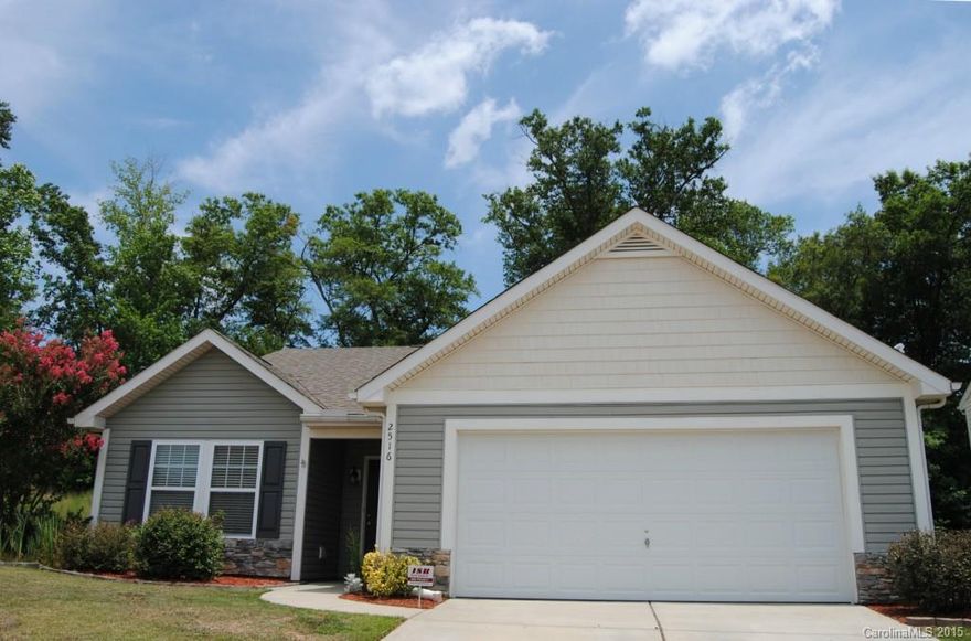 Great open floor plan with wood/laminate flooring throughout (except bed 2 & 3).  Cathedral ceiling in very spacious great room.  Opens to huge kitchen and breakfast room.  Tons of cabinets and counterspace.  Large master suite with walk-in closet. Irrigation system, surround sound, wide interior doors.  Great location just off New Hope Rd, near hospital and shopping, 5 minutes to I-85. Well maintained! 2" blinds throughout. Privacy fenced backyard.