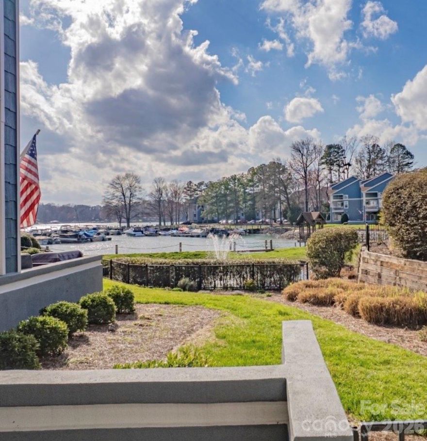 An amazing opportunity to own a waterfront, 3 bed/2 bath, ground-level, corner unit condominium at Davidson Landing! The many updates to this unique unit include new tile flooring, primary shower tile and brand new stainless appliances (2025). All new granite countertops, bathroom vanities and faucets, and garbage disposal (2026). Additional features include LVP flooring (no carpet), smooth ceilings (9 ft), neutral paint, gas log fireplace. The  open living area and a covered tiled patio with the calming sounds of the water feature in the nearby pond. The amenities are endless in this sought-after Lake Norman community... community pools, beaches, pickleball, tennis, waterfront boardwalks, gazebos, basketball court, paddleboard/kayak storage and launch area, and many green areas. In addition, boats slips can be secured through The Lake Norman Company, visit lakenormancompany.com. With easy access to I-77 everything feels close by, but without even getting on the highway you can enjoy dinner, drinks and music at multiple venues within a half mile; or continue on five minutes to Historic Downtown Davidson for boutique shopping, the farmers market, a variety of community events, Davidson College and even more amazing dining options!