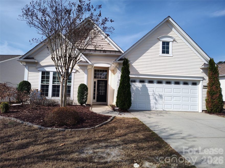 55+ Senior Community Ranch Style Home Located in the Exclusive Resort-Style Community of Sun City Carolina Lakes!
This 2 bedroom, 2 bath home provides housing for persons 55 years of age or older, each home must be occupied by at least one resident who is 55 or older and others must be minimum age of 50. This gorgeous home features; hardwood flooring, neutral colors throughout, a 2-car garage, and a large beautiful enclosed sunroom. The kitchen includes stainless steel appliances, granite countertops, tiled backsplash, and a spacious kitchen island, the living area includes a gas fireplace. The primary bedroom has a tray ceiling and ensuite bathroom with dual-sink vanity and a relaxing garden tub. Washer and dryer are included for your convenience. Enjoy all the amenities Sun City is known for, including an outdoor pool, walking trails, recreation areas, and much more. Close to shopping and dining. Small pets up to 25lbs are conditional with a non-refundable pet fee, no aggressive breeds. Pet fees will be determined by the outcome of pet screening. Security deposit will be determined via outcome of background screening.