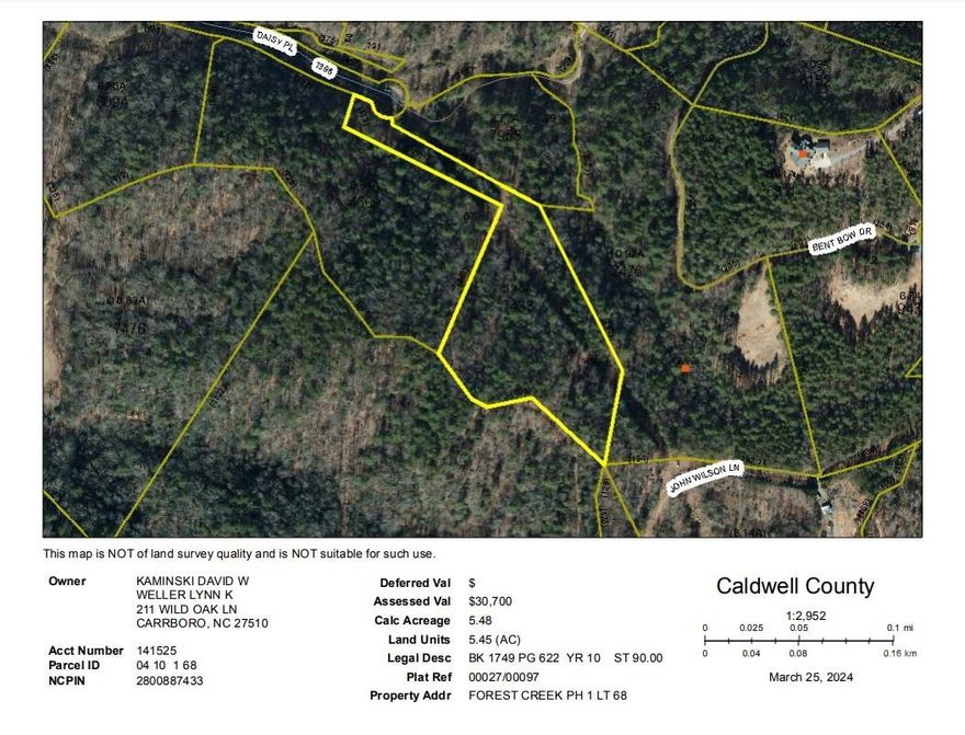 Wooded 5.45 acres in Forest Creek Subdivision. No minimum square footage required. Manufactured homes allowed.