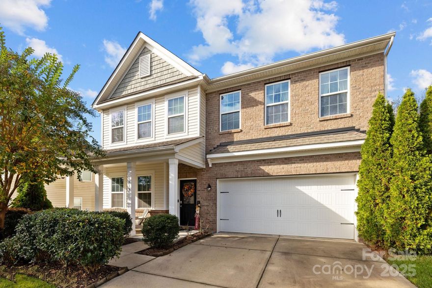 Beautifully maintained and well cared for home in desirable Berewick! This 4 bedroom, 2.5 bathroom home features open concept living, pre-finished engineered hardwood floors throughout the first floor, and a screened in porch and paver patio built in 2022. Interior features include granite countertops, SS appliances, gas cooktop, stone fireplace, pantry closet and more. Additional exterior features include a front porch, irrigation system, large landscaped yard and fully fenced rear yard. Located in the Village of Aberdeen community with neighborhood amenities including two pools, clubhouse/gym, tennis/volleyball/basketball courts and playground. This home is easily accessible to Charlotte Premium Outlets, Top Golf, Whitehall Commons and I-485 to name a few! Do not miss this amazing move-in-ready home!