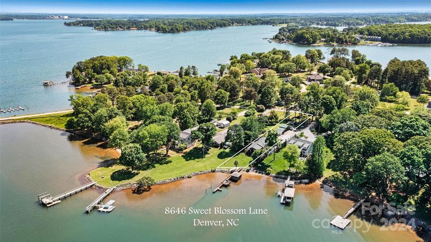 Ranch home sold furnished, and is turnkey ready to move in. Recent appraisal in hand, long range main channel view, and NO HOA!! Vacay every day, in this tenderly loved ranch home where Key West vibes meet Denver NC. Home was fully renovated in the early 2000's & would make a super cute VRBO. Watch the world pass by from the porch swing on a lazy afternoon or enjoy that morning cup of coffee with the sunrise while taking in the beautiful, serene setting. This absolutely charming property has so much character and views that are a RARE FIND, not to mention the dock area still has a covered screened gazebo which is grandfathered in. Beautiful landscaping abounds, with mature trees and tended flowers. The yard simply comes to life in the Spring season. Storage is plentiful, with a detached 2 car garage (powered) & has been used as a workshop for years. If you have an RV or a boat to store, no problem. The oversized metal carport will allow coverage for large recreational vehicles.