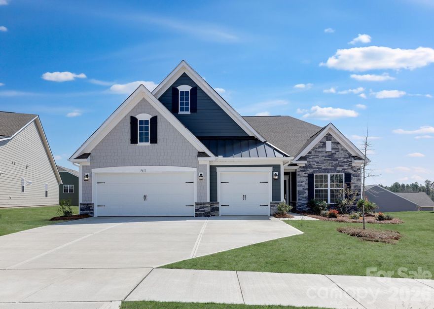 The Garland floorplan is a beautiful single-story home design that combines comfort and elegance. This home features three bedrooms, a three car garage, large open family room with a fireplace, a beautiful study with glass doors, a formal dining room for entertaining, and a screened in back patio. Our signature Everything's Included program means you will get a gourmet kitchen with double ovens and cooktop, quartz or granite kitchen countertops, subway tile backsplash, ceramic tile, luxury vinyl plank flooring throughout the home, a gas fireplace, finished garage, tankless water heater, etc. Roselyn is a master-planned community offering exclusive ranch and 1.5 story homes designed for active adults!