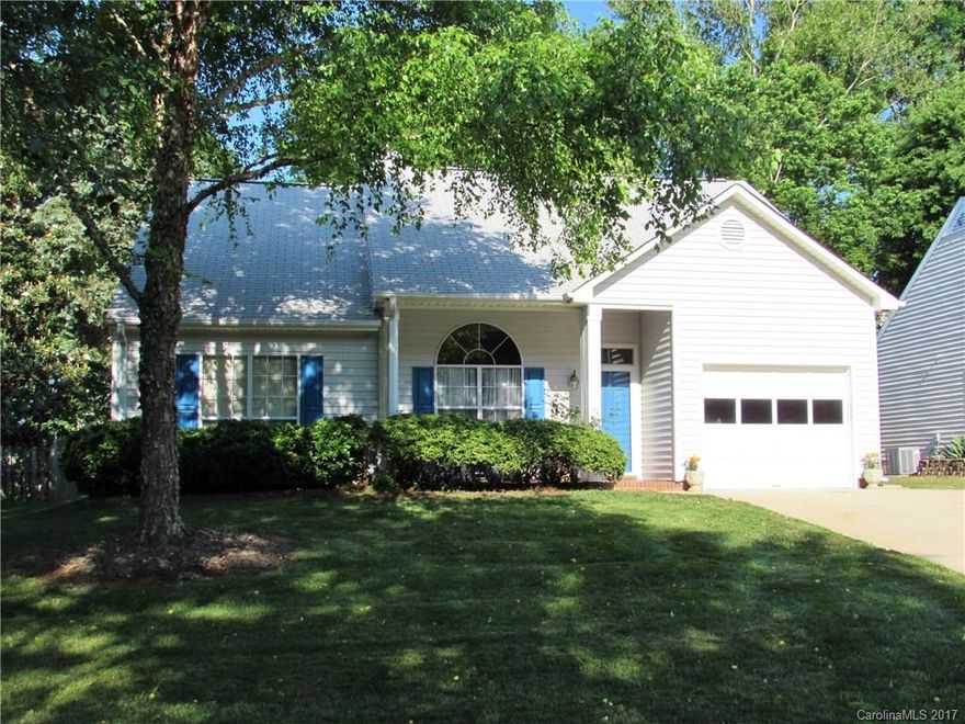 Great ranch with soaring ceilings in desirable Ridge Crossing!  This home has been nicely updated with fresh neutral paint throughout, new carpet, new vinyl flooring, and handsome new counter tops in the kitchen!  WOW!  Outside, take the time to relax and enjoy the cool summer evenings on the rocking chair front porch. Located in an established neighborhood with no HOA dues, this home is very convenient to I-85, I-485, Hwy 29, shopping venues & plenty of restaurants.