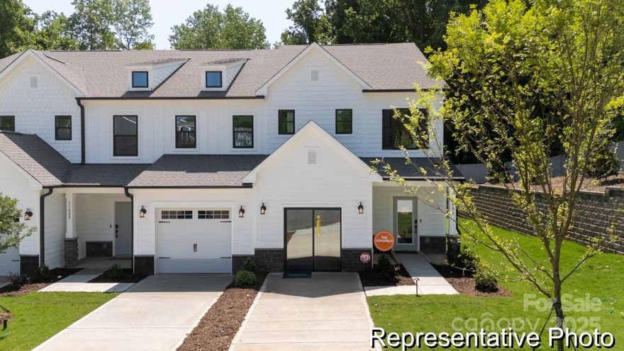 Discover Village at Reedy Creek, a charming new townhome community by True Homes, nestled in the heart of Charlotte, NC. This community offers a perfect blend of modern convenience and tranquil living, with thoughtfully designed townhomes and amenities that cater to your lifestyle. This versatile 1,762 sq ft floorplan features 3 Bedrooms, 2.5 Bathrooms, and a convenient 1st-floor layout with a Half Bath, Garage access, and an open Living Room, Kitchen with Pantry, and Dining Room. The 2nd floor boasts a spacious Primary Bedroom with a private Bath and Walk-In Closet, plus 2 additional Bedrooms, another full Bath, Laundry Room, and plenty of storage space.  This is an end-unit on a cul-de-sac.  Home features up to $20k in buyer assistance.
