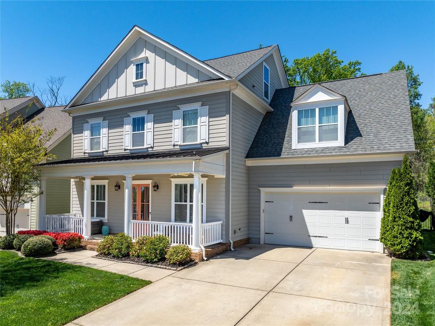 Lovely John Wieland built home w/ a great floor plan & 3 stories of Living space! Welcoming Covered Front Porch w/ 8' Double Door entry. 10' ceilings & prefinished hardwoods throughout the main level. 1st floor Guest bed w/ Shiplap Wall, Barn Doors, & Full Bath. Open Concept living between Family Room & Chef's Kitchen w/ Sparkling White Quartz counters, tall cabinets, Double Wall Oven, 5 burner gas range, & Butler's Pantry w/ built-in wine storage, and beverage center. Off the kitchen is the Breakfast area & Mudroom w/ built-in drop zone. Upstairs is the Large Primary Bedroom w/ tray ceiling, Spa-like bathroom w/ separate walk-in Custom Closets, Dual Vanities w/ Quartz counters, Fully tiled walk-in shower, & garden tub. There are 2 more secondary bedrooms that share a bathroom between & have custom closets, then a large Bonus Room w/ Wetbar & Laundry room. The 3rd floor offers a 5th Bed & Full Bath w/ tons of storage! Covered custom Patio and firepit w/ fenced in yard backing to woods.