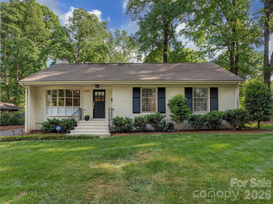 Beautifully updated and move-in ready, 5101 Milford Road offers the perfect blend of location, lifestyle, and thoughtful design in the heart of Madison Park. Ideally situated just minutes from SouthPark, Park Road Shopping Center, Montford, Myers Park, and Uptown Charlotte, this home also provides convenient access to the LYNX Blue Line at both Woodlawn and Scaleybark stations, making commuting and city access effortless.

Set on a desirable corner lot, the home is surrounded by the mature, tree-lined streets that define this established neighborhood, known for its enduring mid-century charm. Inside, a bright and open floor plan creates an easy flow for everyday living and entertaining, enhanced by abundant natural light, hardwood flooring, quartz countertops, and high-end finishes throughout. With three bedrooms and two baths, the home feels crisp, clean, and truly turnkey.

Recent updates provide peace of mind, including a 2019 roof and a 2023 HVAC system. The outdoor spaces are equally compelling, featuring a fully fenced, flat backyard with a beautifully designed hardscape patio ideal for relaxing or hosting. A newly built detached workspace offers incredible flexibility as a home office, gym, or studio, while an additional storage shed keeps everything organized. This is a rare opportunity to enjoy comfort, style, and convenience in one of Charlotte’s most sought-after neighborhoods.