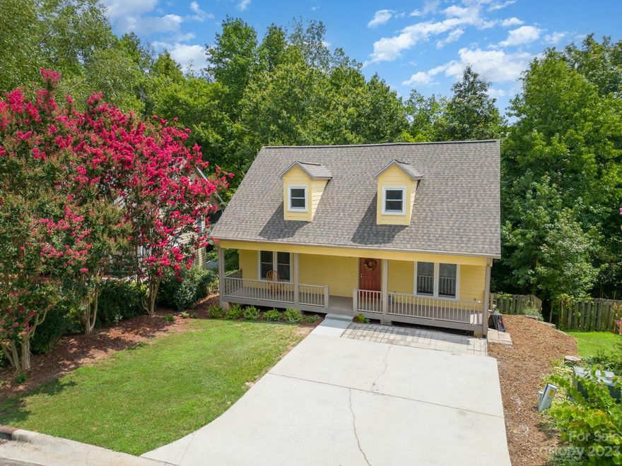 Tucked away in one of Fort Mill's favorite subdivisions is this charming updated cottage style home with a large rocking chair front porch; 4BR/3BA; Main Level has Primary Bedroom with 2 walk-in closets, linen closet, and Bathroom; Main Level Living Area leads to the Oversized Kitchen with new countertops, new sink, new faucet, and light fixtures; Refrigerator remains; Upper Level has two bedrooms and a bathroom; one BR with a walk-in closet, other bedroom with three closets, computer area, and attic storage. Lower level has a living area, bedroom with computer area, bathroom, office, storage, and laundry with washer/dryer to remain. Home has a new roof, new gutters, new windows, new paint on the exterior, interior, and ceiling;New carpet upstairs, new vinyl plank flooring on the main level. Plenty of storage in the home. Water heater-2018. Each level in this home has a bathroom. Enjoy your private view in the back from the deck or lower level with an abundance of trees. Close to I-77.