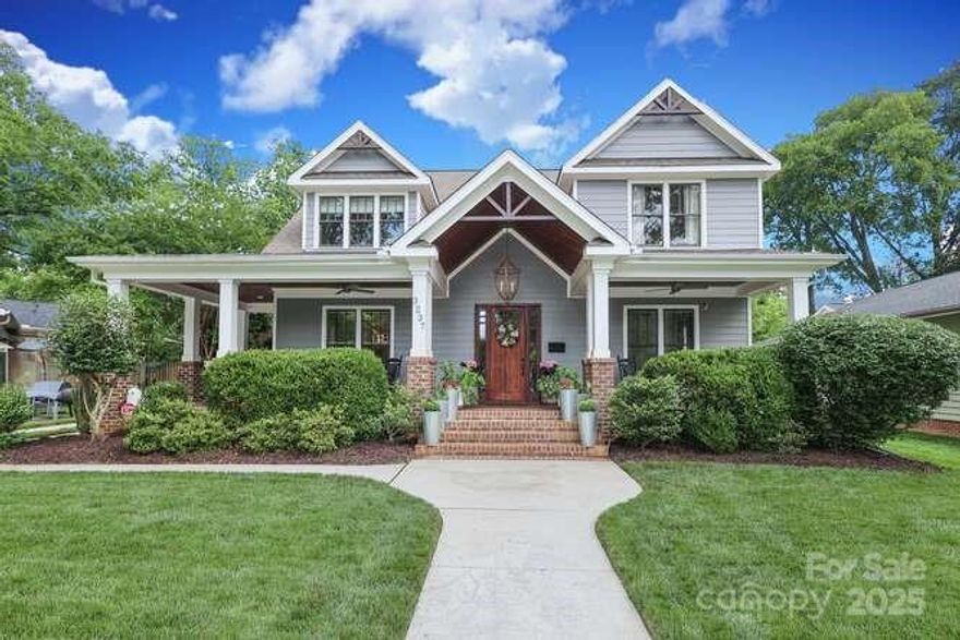 Exceptional custom-built craftsman on a picturesque, tree-lined street in the sought-after Sedgefield neighborhood! This beautifully designed residence boasts soaring ceilings, expansive windows, rich walnut wood flooring, exquisite millwork, and luxurious high-end countertops. The chef’s kitchen features custom inset cabinetry and flows seamlessly into the spacious great room—perfect for entertaining. Thoughtfully crafted with custom finishes throughout, the home offers 4 bedrooms, 3.5 bathrooms, bonus loft on the 2nd floor, and a private guest suite with an additional bedroom and full bathroom located above the carport. Enjoy year-round outdoor living with a charming wrap-around porch, screened-in porch, and a paved patio ideal for relaxing or hosting guests.