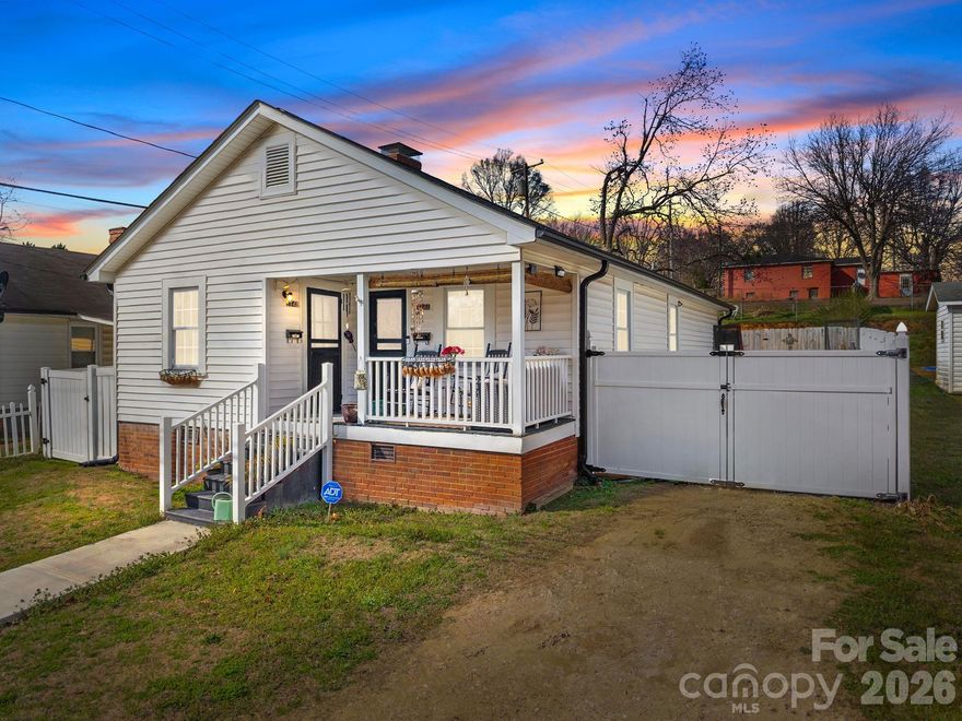 Welcome to this lovely charming and thoughtfully updated 2-bedroom, 2-bath home. Formerly a duplex, it offers comfort, flexibility, and great potential. Inside, you’ll find an updated kitchen that flows seamlessly into an open dining area—perfect for everyday living and entertaining. While previously configured as a duplex, the flex room that is currently being used as a third bedroom and was originally the kitchen for one side of the duplex; plumbing and gas lines remain in place but have been capped in the crawlspace below to leave options for the next owner to potentially set back up as a kitchen. Alternatively, enjoy the flexibility of this room as a home office, hobby space, or private retreat. Both bathrooms have been tastefully updated, and the home features a bright, inviting sunroom filled with natural light, complete with a ceiling fan and its own mini split unit for heating and cooling. It’s sure to become one of your favorite places to relax. Step outside to enjoy a fully fenced backyard featuring a cozy fire pit—an ideal setting for gatherings or quiet evenings outdoors. Looking for additional parking, simply open the double gate on the side of the home and you will have room to park 3-4 cars in the driveway. Conveniently located on a dead end street and near the revitalized downtown area of Kannapolis, you’ll be close to local dining, shops, parks, trails, community events, public library, schools and Atrium Health Ballpark—home of the Kannapolis Cannon Ballers. Five minutes or less has you enjoying all this vibrant and growing community has to offer. Please note: 1353 total square feet of which 260 sq ft is the unpermitted sunroom addition