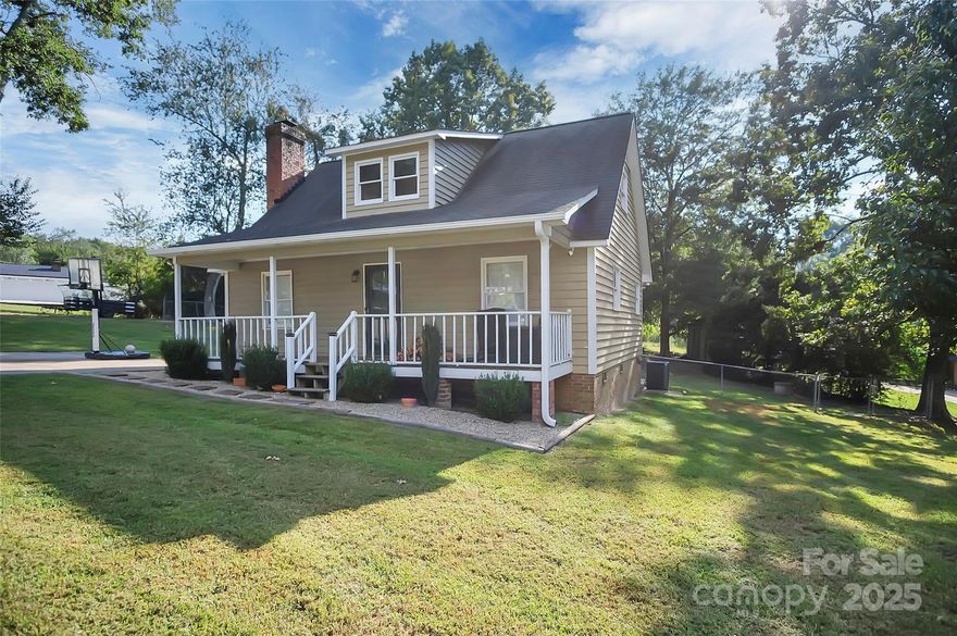 Welcome to this beautifully updated two-story, 4 bedroom, 2 bathroom home in a desirable Kings Mountain neighborhood! The main level showcases engineered wood floors, a spacious living room with a brick wood-burning fireplace and custom mantel, a dining area, and a stylish kitchen featuring granite countertops, white cabinetry, electric range, dishwasher, and microwave. A laundry room with pantry shelving adds convenience. Two bedrooms and a full bath with shower/tub combo complete the main level. Upstairs, you’ll find two more bedrooms with a full bathroom between them. Enjoy the covered rocking chair front porch, or step into the large fenced backyard with multiple gates, a new deck, and an outbuilding. Conveniently located off Hwy 74!