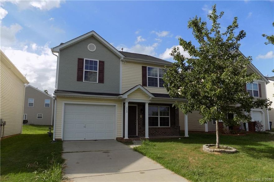 Very nice 3 bedroom 2.5 bath home with a 1 car garage. All bedrooms including the master bedroom are upstairs. Carpet, laminate hardwood, and vinyl flooring.  Kitchen appliances included. Washer and dryer connections. Gas fireplace in the living room.