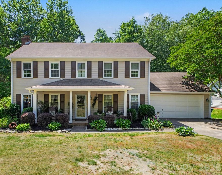 NO HOA! Updated! Prime Matthews Location
Welcome to the Heathers.  This is the one you have been waiting for. Beautifully renovated and move-in ready.  Starting with the Freshly painted exterior, new gutters and rocking chair front porch. Step inside to a neutral color palette & updated lighting.  Formal Dining room to enjoy family, friends and home cooked meals.  Tasteful tile flooring throughout foyer, dining room, hall bath & kitchen.  New carpet in the family room with a gas fireplace.   
The showstopper? A true chef’s kitchen with 42” soft-close cabinetry, stainless steel appliances,bosch dishwasher and a dual-fuel double oven with gas cooktop, electric range & convection oven—perfect for your gourmet chef.  Upstairs, the spacious primary suite features two walk-in closets, new carpet & ceiling fan.  Updated shower and toilet with a jetted tub. Two additional bedrooms upstairs.  Energy-efficient double-pane, double-hung windows add everyday convenience. Enjoy afternoon coffee reading a book on the tiled sunroom.  Step outside to a private fully fenced backyard with a wired shed. No neighbors behind. Additional highlights include a 2 car garage with pull-down attic access and floored storage.  Located in a highly desirable Matthews neighborhood just minutes to shopping, dining, and easy access to Charlotte, this home checks all the boxes.