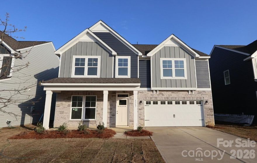 Welcome to the Draper at Canterbury Station! This community is located just minutes from Wingate University & offers all the amenities needed for a functional lifestyle. This beautiful home is set to impress with modern features & elegance. Entering the home from the front covered porch, you are greeted with an inviting and homey foyer. Off to the side, you'll find a main level guest bedroom with a shared full bathroom. The home will open up when entering your main living area. The kitchen is equipped with stainless steel appliances, gas range, kitchen island and quartz counter tops. The breakfast area allows for sit down meals & extra space. Walk out the rear door to your extended patio to enjoy entertaining or a morning coffee. The family room is spacious and open, allowing for a sectional as well as additional furniture. Throughout the main living areas is easily maintainable EVP flooring for easy cleaning. Upstairs you will find 3 additional bedrooms, a shared bathroom and the laundry room. The spacious loft provides an additional area to entertain or relax. The Owner's suite is designed to maximize elegance. With plenty of space to accommodate a king size bed and plenty of natural lighting, you'll find relaxtion will come easy. The walk-in closet allows for maximum space for all your wardrobe needs. Finally, the en-suite is nothing short of spa-like. With a dual vanity, private toilet area and tiled shower. Welcome to your new home!
