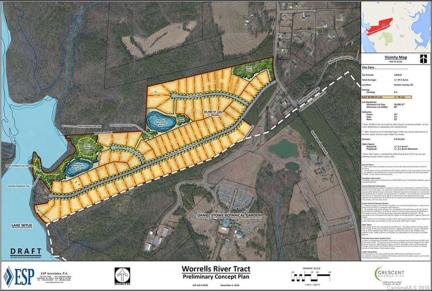 Beautiful Daniel Stowe Botanical Gardens neighbor.  Must be willing to do well and septic as water and sewer will not be accessible for at least two years per Belmont.