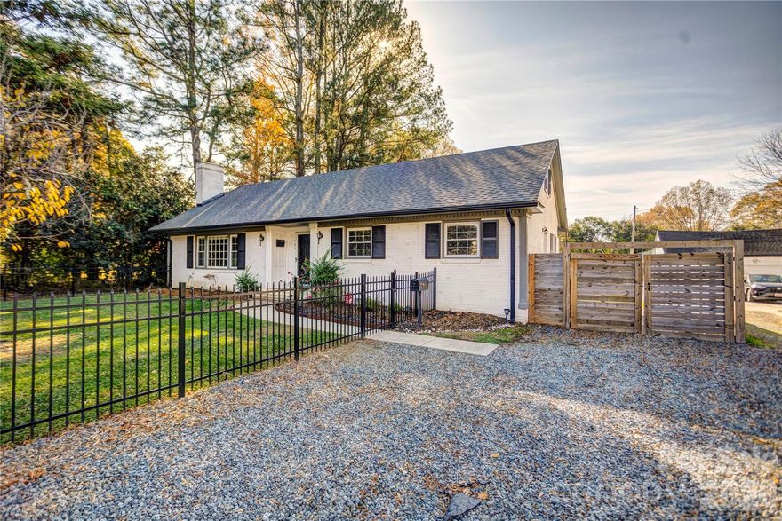 Welcome to 782 Union Street South in beautiful downtown Concord! This stunning, fully remodeled 3-bedroom, 2-bath full-brick ranch offers charm, style, and convenience all in one. Featuring 1,518 square feet of comfortable one-level living, this home has been recently lime-washed white for timeless curb appeal. Situated on a .26-acre lot, the property boasts a fully fenced front yard with a new black metal fence and a private backyard with a wood privacy fence—perfect for pets, play, and entertaining. Enjoy the added benefit of a storage shed—the white shed along the fence conveys, while the center shed does not. Features a newer roof (2022) with architectural shingles and updated appliances. Located just minutes from all that downtown Concord has to offer, this move-in ready home perfectly blends classic brick style with modern updates.