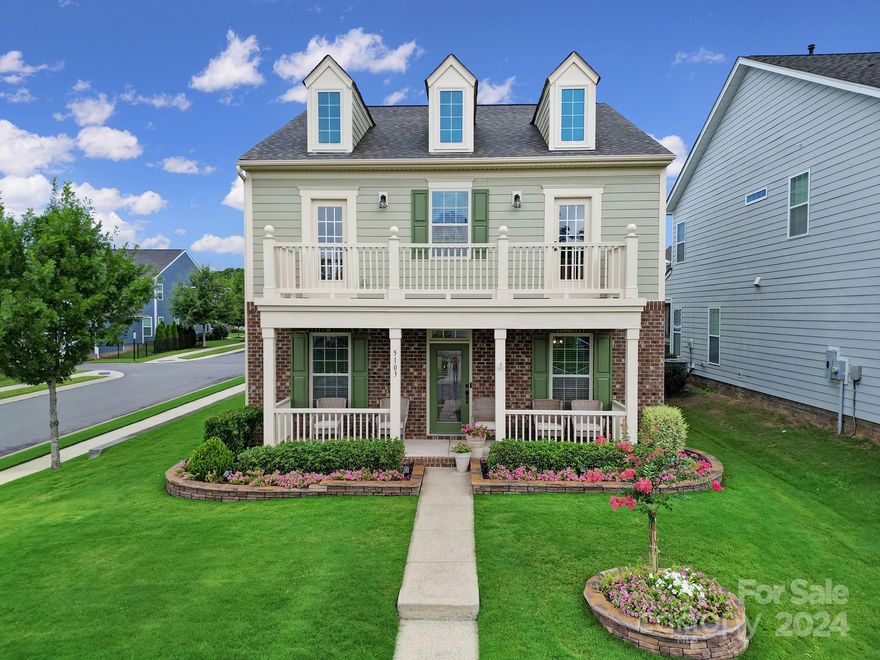 Charming Charleston-style home in desirable Cameron Creek with double front porches on corner lot! This home has it all! Hardwoods throughout. New exterior paint. Large formal dining room & study with french doors. Gourmet kitchen features white custom soft close 42" cabinetry, granite counters white subway tile backsplash, large island/breakfast bar, computer niche & ss/appliances that ALL convey. Spacious great rm anchored with a cozy fireplace. Head out back to enjoy grilling out & relaxing on the fabulous screened-in porch. Upper level boasts spacious loft, private screened-in porch off the primary suite, tray ceiling, dual sink granite vanity, tile surround soaking tub, tile to ceiling shower with bench & large walk-in closet. 2 of the 3 addidtional bedrms have walk-in closets & access to their own porch. Dual sink granite vanity guest bath & laundry rm with utility sink, designer drying rack & new washer/dryer that conveys. This home is 100% Energy Star Certified. Low SC taxes!