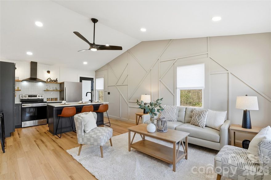 Stunning, modern 3 bedroom, 1.5 bath cozy home. Beautiful, 1 acre rural property in picturesque setting. Full home renovation was completed in 2022. Home was taken down to the studs with all permitting done. Updates/upgrades in 2022 include: all new electrical, plumbing and HVAC, spray foam insulation in roof deck and walls=incredibly LOW electric bills, new metal roof and gutters, exterior and interior paint, new windows, bathrooms all new, with half bath added, all new cabinetry in kitchen with soft close drawers and doors. High end finishes throughout, including upgraded quartz counters and stainless steel appliances in kitchen. Wonderful open floor plan. Great East Lincoln schools!