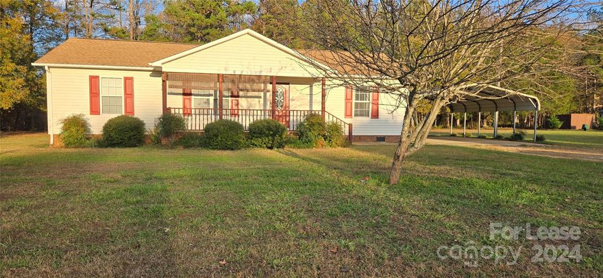3 BR 2 BA, Ranch on 1 Acre. 2 Car Carport, Range, Refrigerator, Dishwasher and Microwave. Deck overlooks Private, Wooded Backyard, Primary Bedroom with Private Bath separated. Spacious Living Room. Luxury Vinyl-Plant Floors throughout. Country Living but quick drive to Rock Hill or York. No smoking/vaping, No pets & Good Credit Only. Call for appointment to view.