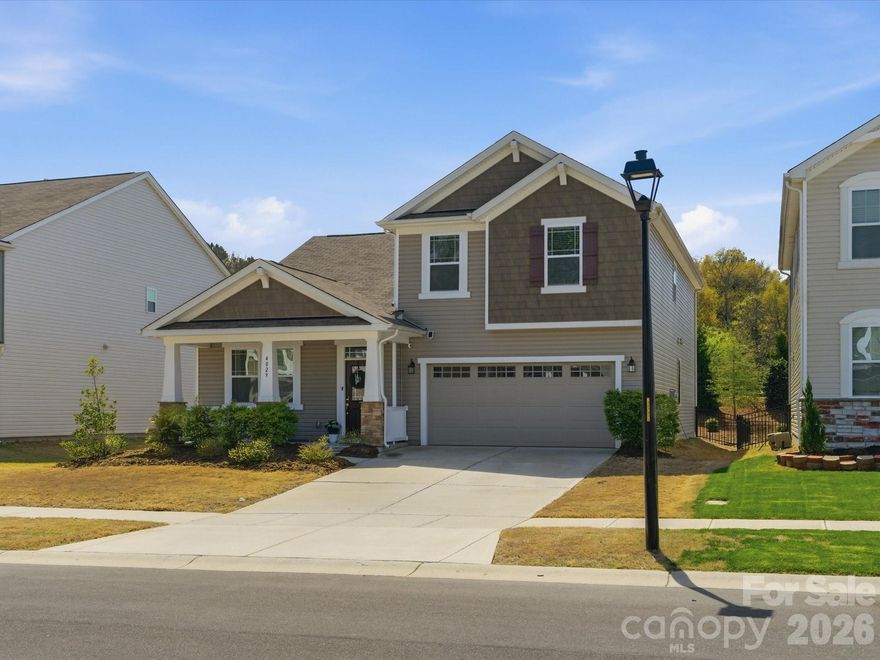 Better than new construction! Skip the wait and move right into this feature-packed home that comes with all the "after-market" upgrades you actually want: custom blinds, a fully fenced yard, upgraded designer lighting, and a Tesla charging port in the garage. The open-concept main floor features a dream kitchen island perfect for entertaining, Large Walk-in Pantry, while the primary suite offers a true retreat with a soaker tub and dual vanities. Walk-in closets in 3 of the 4 BR! Need a quiet space? The massive upper-level loft features reinforced insulation for a sound-protected cinema or music experience without bugging the neighbors. This home is located on a quiet cul-de-sac street and just steps away from the Long Creek Greenway! With easy access to I-485 too, this home truly has it all!