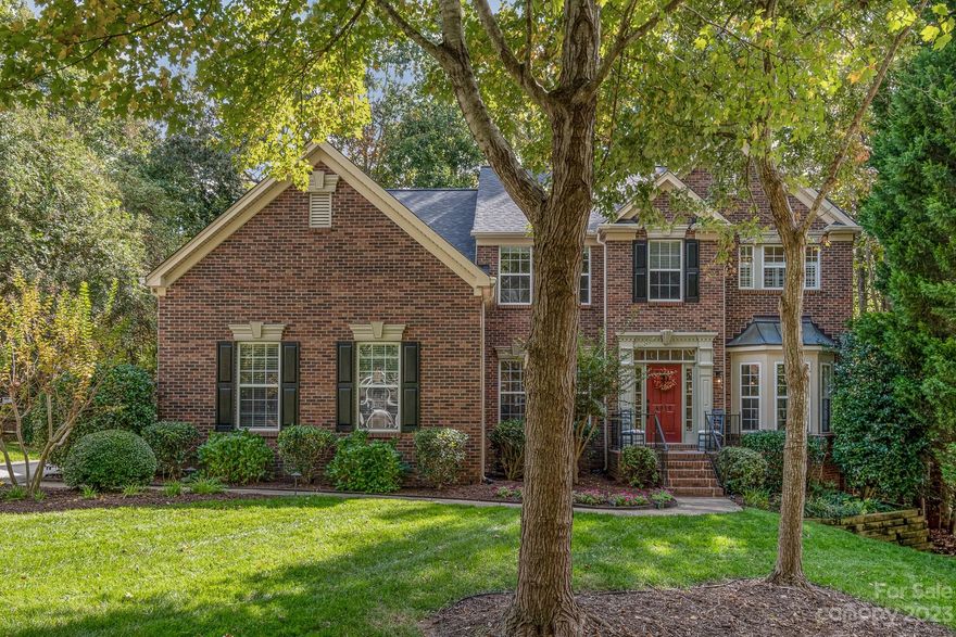 Fantastic cul-de-sac home with a DEEDED BOAT SLIP in Overlook, a waterfront community! This 4BR+loft+office will impress with hardwood floors, open plan, and a great private backyard. White, eat-in kitchen with beautiful tile backsplash, gas range, vent hood, pantry and island. Two-story great room with gas fireplace. Main level office currently staged as exercise room. Separate living and dining rooms. Loft/bonus features built-ins for added storage and don't miss the large walk-in attic storage. Oversized 3-car sideload garage with workspace cabinets. Wooded backyard is fenced and has fruit trees with irrigation. Lot extends just beyond fencing. Boat slip is slip 25 on Dock H3. Wonderful neighborhood amenities include saltwater pool, clubhouse, soccer, tennis, basketball, pickleball and a boat ramp. Dry Dock boat & canoe/kayak storage available. Easy access to shopping, I-485.