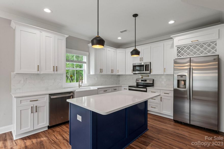 Beautiful semi-custom built home minutes from downtown Rock Hill. New construction home features upgraded options throughout including solid wood cabinets with soft close doors and drawers, quartz counters, stainless steel appliances, tile bathrooms, and 9' ceilings throughout. The kitchen is an open concept with a large prep island and pot filler over the glass top range. The main level flooring is luxury vinyl plank while the upstairs has carpet with both bathrooms having tile floors and tile shower and tub. Privacy fence will be installed on July 12th and final landscaping/grading the week of July 4th.