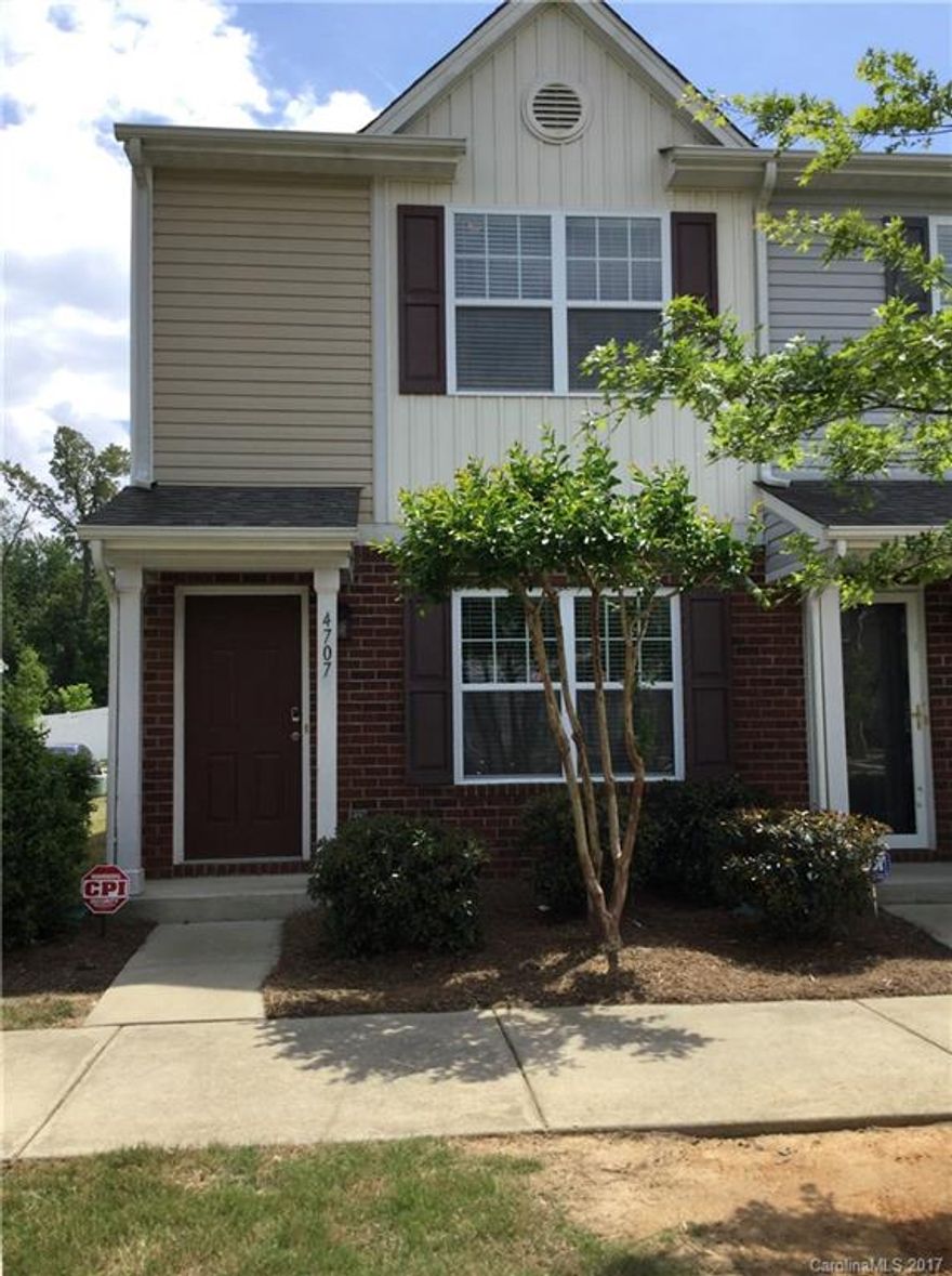 Back on market***due to buyer financing. Gorgeous end-unit town home with large family room, upgraded cabinets, granite counter tops with breakfast bar and dining area(s). Two large bedrooms each with its own private luxury bathrooms. Laundry room is upstairs. Community pool and recreation area. Close to I-485, shopping and more!