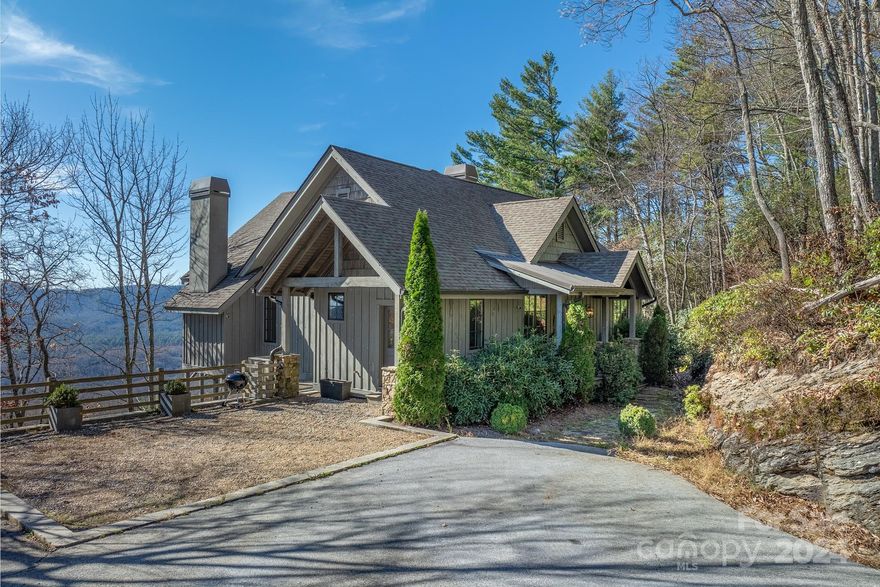 This pristine 3 bedroom 3 1/2 bath home is perched near the top of the mountain in the tranquil Preserve at Rock Creek. The vaulted ceilings on the main level and expansive windows and glass doors throughout the home invite the outside in, providing a wealth of natural light, and an awe inspiring long range vantage which is all consuming on the large back deck areas featured on both levels. The overall design is highlighted by subtle rustic elements and all the modern amenities you could need. The open floor plan on the main level is perfect for gatherings and the lower recreation room is all set up for a quiet movie night. All the necessities can be found on the main level allowing easy living for the occupants. The community provides ample hiking trails, water falls, and local wildlife to observe. 20 minutes to downtown Cashiers. 34 minutes to downtown Brevard. The property has been a successful vacation rental and the management company can share details on request.