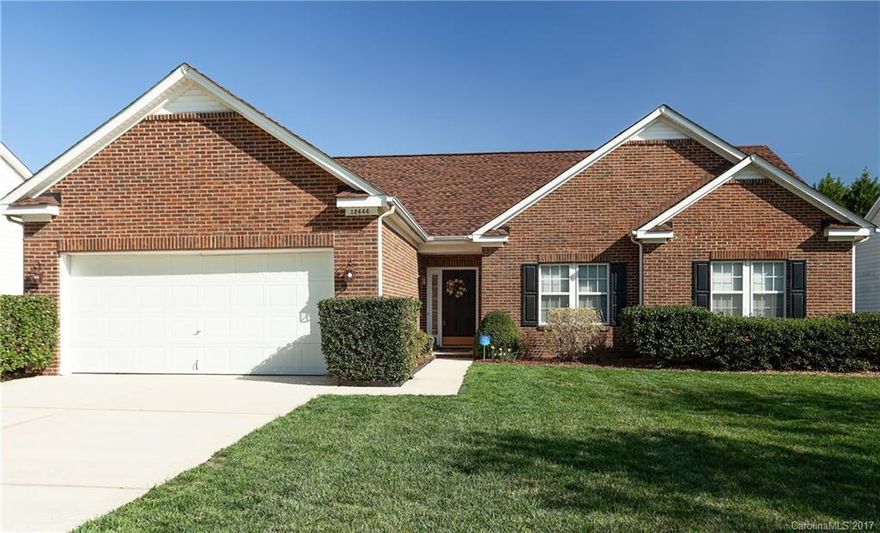 Charming Ranch Home w/open floor plan! Welcoming front entry. NEW laminate wood flooring in entry/kitchen. GR  has vaulted ceiling, FP, ceiling fan. Kitchen w/stainless appliances, lots of cabinetry/countertop space, built-in microwave, new sink/faucet/disposal. DR includes new stylish lighting. Master Suite-trey ceiling, bath w/dbl sink  vanity,garden tub/sep shwr. New insulated French door provides access to patio, fenced bk yard. New outdoor lighting. Mature fruit trees in bk yard.