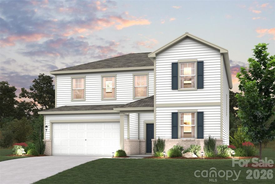 If you’re looking for houses for sale in Salisbury, NC, don’t look any further than Grants Landing! Featuring two stories of utility and comfort, the Raybun welcomes you to an inviting open-concept layout with a wide-open great room and a well-equipped kitchen—boasting a generous center island, a sizable walk-pantry and a cozy dining area. Other main-floor highlights include a versatile patio, a secluded secondary bedroom and a full hall bathroom. Upstairs, there are three gracious secondary bedrooms—sharing a full hall bath—plus a spacious loft and a convenient laundry room. Completing the second floor, a lavish owner’s suite showcases a roomy walk-in closet and a private bath with dual vanities and a walk-in shower. The community is located only four miles from central Salisbury, providing easy access to the essentials.