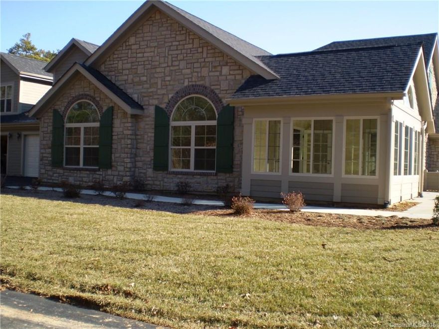 Beautiful Canterbury II floor plan with bonus room over garage.  Site faces community pond. 2 BR, 3 BA, granite counters in kitchen, stainless appliances, gas range.  Hardwood floors in LR, DR, Foyer.  Sunroom and den have french doors.  Tile shower in master and guest.  Abundant storage with bonus area over garage accessed by interior stairs.  Clubhouse, heated pool, and walking trails on site.  This one is under contract but adjacent site is available.