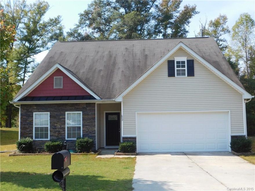 3Bed/2Bath Ranch Home w/Open Split Bedroom Floor Plan.  New Laminate Flooring in Great Rm.  Vaulted Ceiling, Upgraded Lighting Fixtures & Trey in Master. Fenced in Back Yard w/Patio Area.  Home Backs up to Woods for added Privacy. County Taxes, USDA Financing and Convenient to I-77 and Shopping.