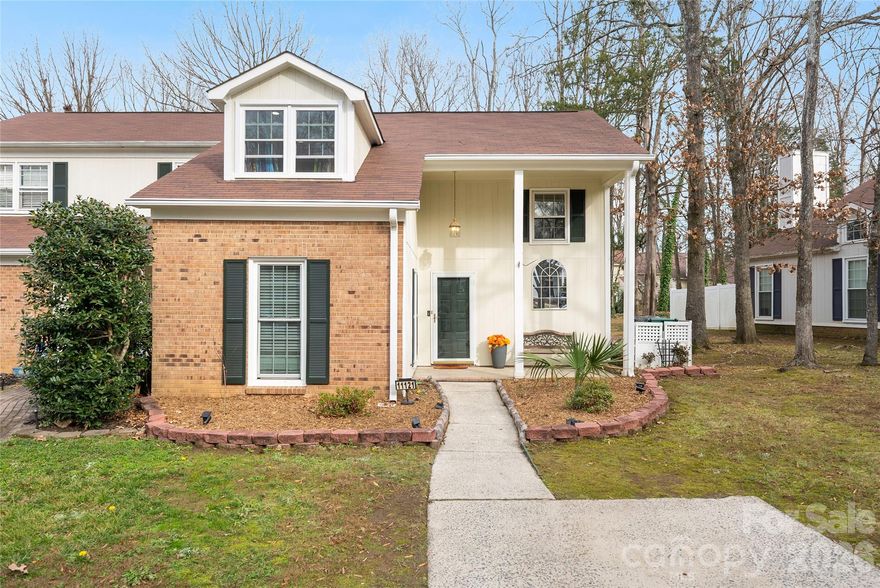 Low HOA fees! Come see this beautifully updated 2-bedroom, 2-bath townhome in a prime South Charlotte location. Ideally situated between Pineville-Matthews Road and Carmel Road, this home is just minutes from The Bowl at Ballantyne, Stonecrest, The Arboretum, and an excellent selection of dining, shopping, and everyday conveniences.

The townhome offers an open floor plan with generous living space and a comfortable, welcoming feel. Enjoy morning coffee on the charming front porch, then unwind in the evening on the spacious back porch—a peaceful outdoor retreat surrounded by mature trees and natural privacy.

Seller is relocating out of state. The home was intended as a longer-term residence, but a change in circumstances prompted an earlier move.

Since purchasing the home in June, the seller has made numerous thoughtful upgrades and improvements, including a full exterior pressure wash of the home and sidewalks, refreshed landscaping with removal of overgrown plantings for a cleaner, low-maintenance design, and a fully updated kitchen featuring new quartz countertops, a pleasant designer backsplash, and high-end Samsung appliances. The entire interior has been freshly painted, ceiling fans have been added to every room, and the kitchen lighting has been upgraded.

Additional improvements include electrical updates throughout completed by a licensed electrician (including outlet upgrades), professionally cleaned carpets on the stairs and upstairs bedroom, new bedroom windows installed approximately 2–3 months ago, and a refreshed backyard for improved usability.

This move-in-ready townhome offers comfort, style, and location—an excellent opportunity that should be seen ASAP.