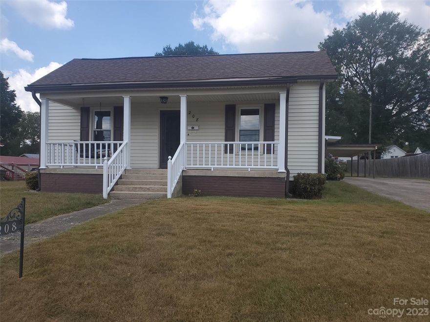 Charming bungalow tastefully remodeled! Beautiful 2 BR, 1 bath home on .32 acre lot is move in ready w/ some gorgeous updates. Cozy living & abundant natural light. Kitchen features new cabinets w/ granite countertops & island, stainless steel appliances & ample storage. Open kitchen to large dining area & nook. Refinished hardwood floors in living room & primary bedroom. Luxury vinyl flooring in remainder of home. Newly painted, new fixtures, new lighting & ceiling fans. New bathroom w/ granite countertops. Partial electrical updates incl. new panel box & breakers w/ permits pulled. Wonderful back yard perfect for entertaining. 1 car carport & 3 add'l parking spaces. Concrete driveway. Shed is wired, not hooked to electric. Water heater 2016. Front porch perfect for those rocking chair moments! Very close to the Cannon Ballers Stadium & the new & upcoming restaurants, shops in downtown Kannapolis. Listing agent is a member of the LLC. 2 windows being replaced due to broken seals.